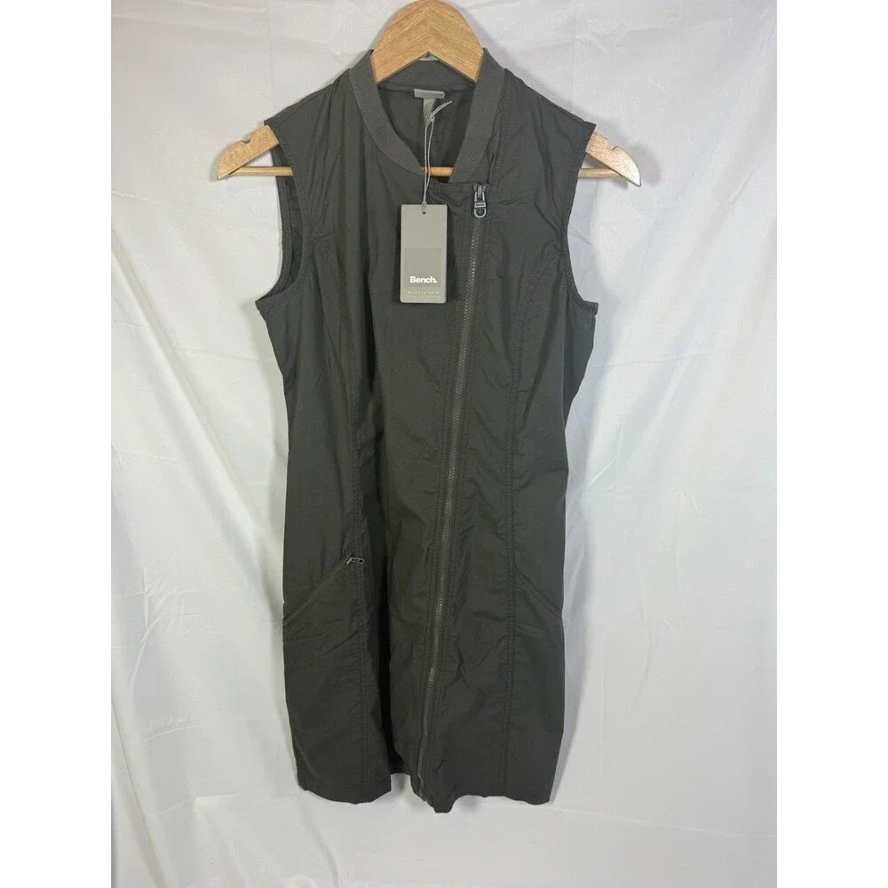 Bench Sleeveless Zip Front Lightweight Mini Dress Dark Grey Size Small - Picture 8 of 8